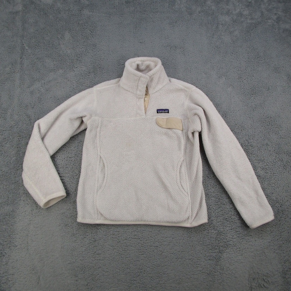 Patagonia Re-Tool Snap-T Fleece Pullover Cream White 25442 Womens Small